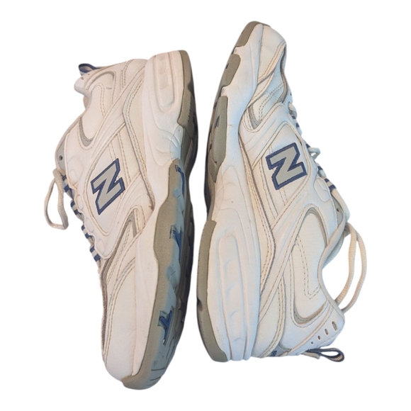 New Balance 407 White Blues Leather Athletic Walking Shoe Womens 7.5B - Picture 7 of 11
